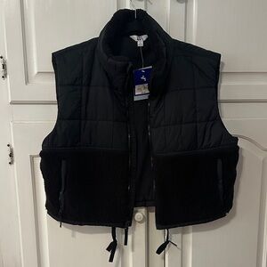 JoyLab Black Quilted Fleece Vest